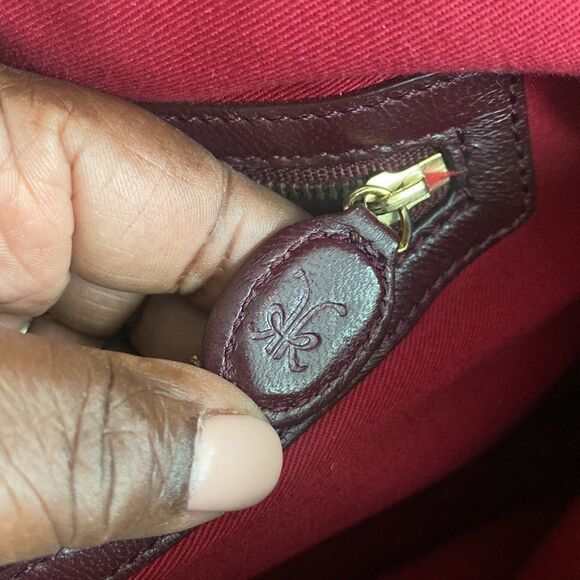 Katherine Kwei Wine Leather Handbag - Picture 7 of 10